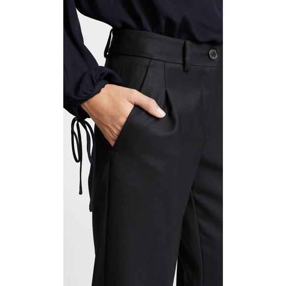 NEW! Nili Lotan 2 Bertina Slouchy VIRGIN WOOL Pants Pleats High Rise Button Hem - Picture 11 of 14